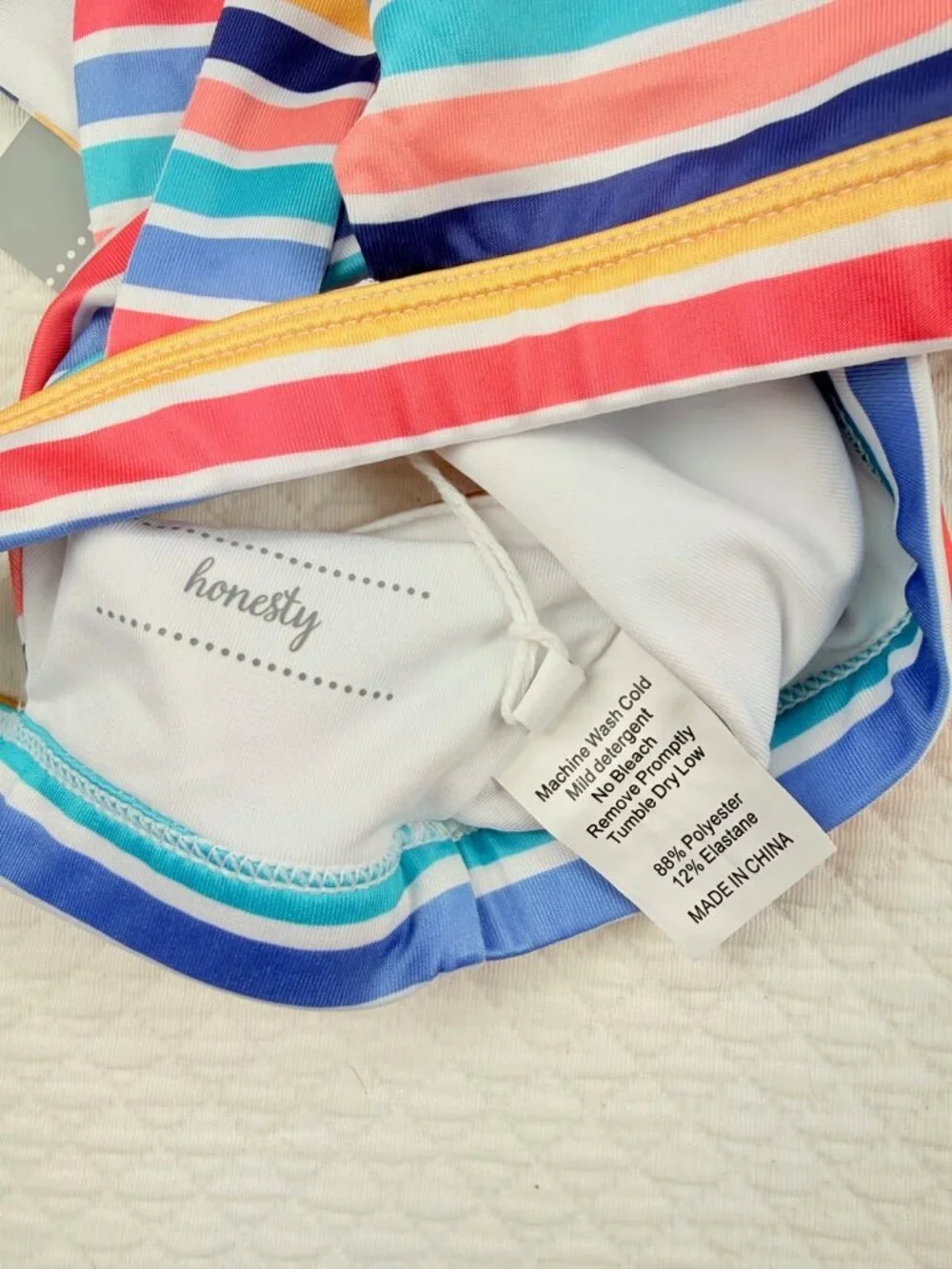 Honesty Girls Activewear Set Large 12-14 Striped Athletic Leggings Sports Bra